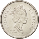 25 Cents 2002, KM# 448, Canada, Elizabeth II, 50th Anniversary of the Accession of Elizabeth II to the Throne, Golden Jubilee