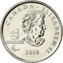 25 Cents 2009, KM# 952, Canada, Elizabeth II, Vancouver 2010 Winter Olympics, Sledge Hockey