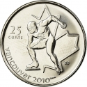 25 Cents 2009, KM# 842, Canada, Elizabeth II, Vancouver 2010 Winter Olympics, Speed Skating