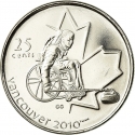 25 Cents 2007, KM# 684, Canada, Elizabeth II, Vancouver 2010 Winter Olympics, Wheelchair Curling