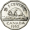 5 Cents 1955-1962, KM# 50a, Canada, Elizabeth II