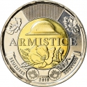 2 Dollars 2018, KM# 2580.1, Canada, Elizabeth II, 100th Anniversary of the Armistice of 11 November 1918