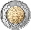 2 Dollars 2020, Canada, Elizabeth II, 100th Anniversary of Birth of Bill Reid