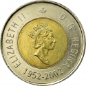 2 Dollars 2002, KM# 449, Canada, Elizabeth II, 50th Anniversary of the Accession of Elizabeth II to the Throne, Golden Jubilee