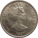 25 Cents 1987-1990, KM# 90, Cayman Islands, Elizabeth II