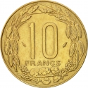 10 Francs 1974-2003, KM# 9, Central African States