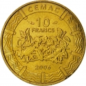 10 Francs 2006, KM# 19, Central African States