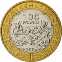 100 Francs 2006, KM# 15, Central African States