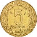 5 Francs 1973-2003, KM# 7, Central African States