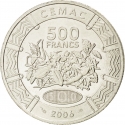 500 Francs 2006, KM# 22, Central African States
