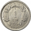 1 Peso 1954-1958, KM# 179a, Chile