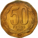 50 Pesos 1981-2019, KM# 219, Chile