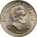 20 Centavos 1956-1966, KM# 215, Colombia