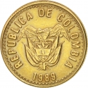 5 Pesos 1989-1993, KM# 280, Colombia