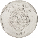 5 Colones 1983-1989, KM# 214, Costa Rica