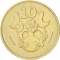 10 Cents 1983-2004, KM# 56, Cyprus, Value number framed by single line (KM# 56.1)