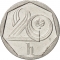 20 Haleru 1993-2003, KM# 2, Czech Republic,  Closed 2, h above flat line (KM# 2.1)