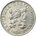 3 Halere 1953-1954, KM# 36, Czechoslovakia
