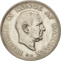 2 Kroner 1958, KM# 845, Denmark, Frederick IX, Princess Margrethe’s 18th Birthday