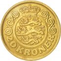 20 Kroner 1990-1993, KM# 871, Denmark, Margrethe II