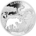 250 Francs 2018, KM# 68, Djibouti, Shapes of Africa, Elephant