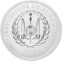 250 Francs 2018, KM# 75, Djibouti, Shapes of Africa, The Continent