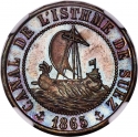 1 Franc 1865, KM# Tn3, Suez Canal, Abdülaziz