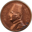 2 Milliemes 1929, Egypt, Fuad I