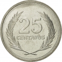 25 Centavos 1993-1999, KM# 157b, El Salvador
