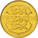 5 Krooni 1994, KM# 30, Estonia, 75th Anniversary of Eesti Pank