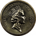 1 Pound 1987-2000, KM# 24, Falkland Islands (Islas Malvinas), Elizabeth II