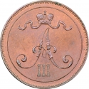 10 Penniä 1889-1891, KM# 12, Finland, Grand Duchy, Alexander III