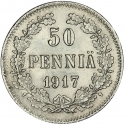 50 Penniä 1917, KM# 20, Finland, Grand Duchy