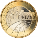 5 Euro 2016, KM# 238, Finland, Republic, Sports, Athletics