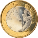 5 Euro 2016, KM# 243, Finland, Republic, Sports, Ice Hockey
