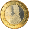 5 Euro 2018, KM# 276, Finland, Republic, Finnish National Landscapes, Punkaharju