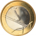5 Euro 2016, KM# 245, Finland, Republic, Sports, Ski Jumping