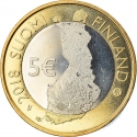 5 Euro 2018, KM# 278, Finland, Republic, Finnish National Landscapes, Tammerkoski