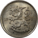 1 Markka 1921-1924, KM# 27, Finland, Republic