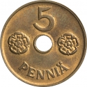 5 Penniä 1941-1943, KM# 64.1, Finland, Republic
