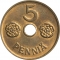 5 Penniä 1941-1943, KM# 64.1, Finland, Republic