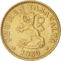 20 Penniä 1963-1990, KM# 47, Finland, Republic