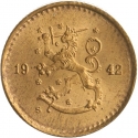25 Penniä 1940-1943, KM# 25a, Finland, Republic