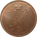 10 Penniä 1895-1917, KM# 14, Finland, Grand Duchy, Nicholas II