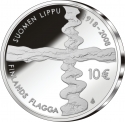 10 Euro 2008, KM# 140, Finland, Republic, Eurostar - Cultural Heritage, 90th Anniversary of the Finnish Flag