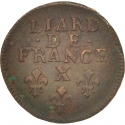 1 Liard 1693-1707, KM# 284, France, Kingdom, Louis XIV the Sun King