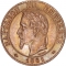 2 Centimes 1861-1862, KM# 796, France, Napoleon III, Neck points to 1