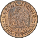 5 Centimes 1853-1857, KM# 777, France, Napoleon III