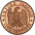 5 Centimes 1861-1865, KM# 797, France, Napoleon III