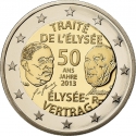 2 Euro 2013, KM# 2094, France, 50th Anniversary of the Élysée Treaty